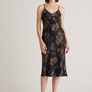 Quince 100% Washable Silk Slip Dress - Caper Eclipse